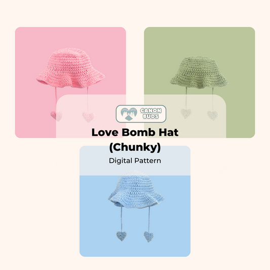 Love Bomb Hat (Chunky) Pattern [DIGITAL PATTERN ONLY]